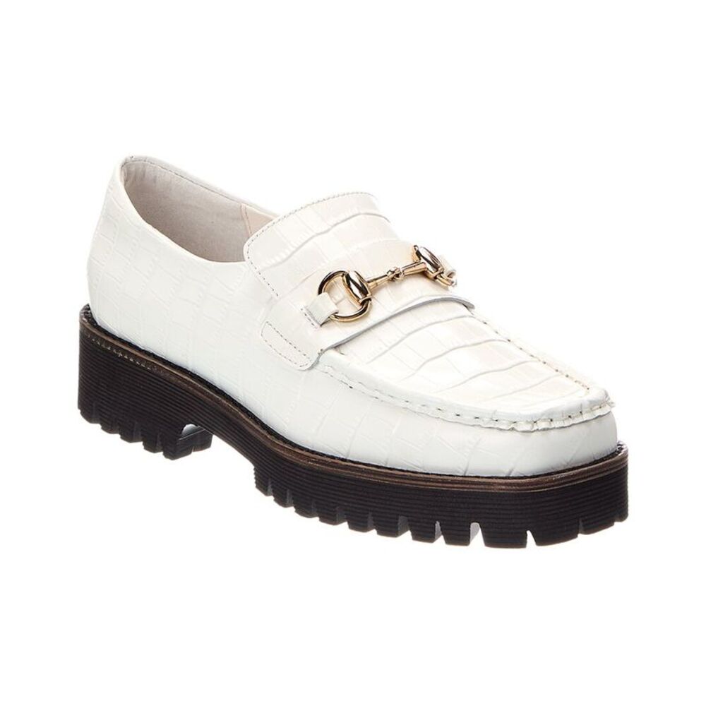 Intentionally Blank Hk2 Croc Leather Loafer, White